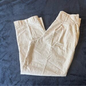 Trousers Up vintage Light white & beige Linen Pants Size 9